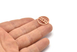 Copper Moon Charm, 8 Raw Copper Moon Phases Stamping Charm With 1 Hole (18x0.80mm) M03007