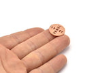 Copper Moon Charm, 8 Raw Copper Moon Phases Stamping Charm With 1 Hole (18x0.80mm) M03013