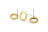 Pirinç Daire Küpe, 12 Ham Pirinç Daire Küpe (10 mm) N0438 A1138