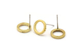 Pirinç Daire Küpe, 12 Ham Pirinç Daire Küpe (10 mm) N0438 A1138