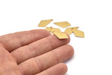 Brass Diamond Charm, 24 Raw Brass Rhombus Stamping Blanks With 1 Hole, Earrings, Findings (20x10x0.80mm) D1413