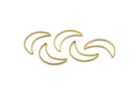 Crescent Moon Charm, 50 Raw Brass Crescent Moon Rings (16x10mm) Bs-1163