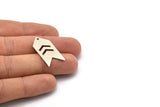 Antique Silver Stamping Tag, 5 Antique Silver Plated Arrow Stamping Pendant Tags With Chevron With 1 Hole (15x30x0.60mm) B0082 H0194