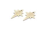 Silver Pole Star Charm, 10 Antique Silver Plated Brass, Silver Charms, Silver Pole Star Charms With 1 Hole (20x15x0.80mm) M02481