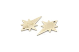 Silver Pole Star Charm, 10 Antique Silver Plated Brass, Silver Charms, Silver Pole Star Charms With 1 Hole (20x15x0.80mm) M02481