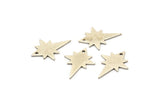 Silver Pole Star Charm, 10 Antique Silver Plated Brass, Silver Charms, Silver Pole Star Charms With 1 Hole (20x15x0.80mm) M02481