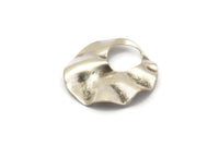 Silver Round Charm, 8 Antique Silver Plated  Brass Wavy Round Charms, Earrings, Findings (25x0.60mm) D1187 H1103