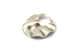 Silver Round Charm, 8 Antique Silver Plated  Brass Wavy Round Charms, Earrings, Findings (25x0.60mm) D1187 H1103