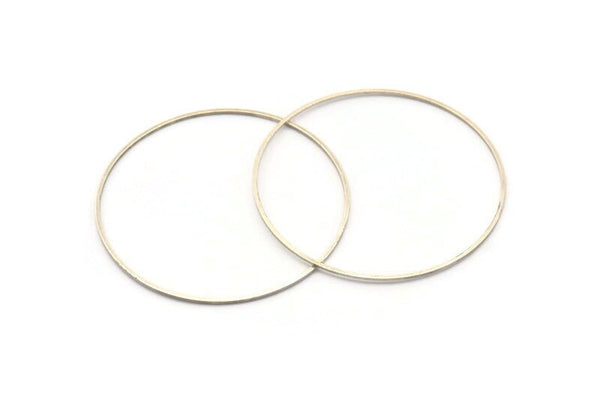 50mm Silver Rings - 24 Antique Silver Brass  Circle Connectors (50x0.9x0.9mm) BS 1111 H1006