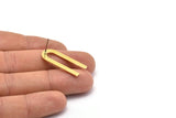 U Shape Earring, 8 Raw Brass U Shaped Stud Earrings (30x13x0.80mm) M163 A1586