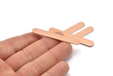 Copper Oval Blank, 6 Raw Copper Stamping Blanks, Oval Bar Shape (50x7x0.80mm) M03242
