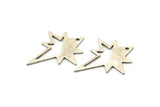 Silver Pole Star Charm, 6 Antique Silver Plated Brass, Silver Charms, Silver Pole Star Charms With 1 Hole (27x22x0.80mm) M02484