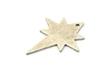 Silver Pole Star Charm, 6 Antique Silver Plated Brass, Silver Charms, Silver Pole Star Charms With 1 Hole (27x22x0.80mm) M02479