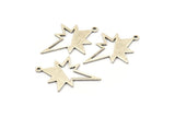 Silver Pole Star Charm, 6 Antique Silver Plated Brass, Silver Charms, Silver Pole Star Charms With 1 Loop (30x22x0.80mm) M02486