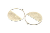 Silver Circle Charm, 2 Antique Silver Plated Brass Circle Charms With 1 Loop, Pendants (41x38x0.6mm) M02055 Q0446