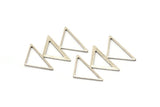 Silver Triangle Charm, 2 Antique Silver Plated Brass Triangle Blanks (45x30x1mm) M01803