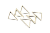 Silver Triangle Charm, 2 Antique Silver Plated Brass Triangle Blanks (45x30x1mm) M01803