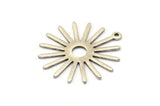 Silver Sun Charm, 10 Antique Silver Plated Brass Sun Charms With 1 Loop (27x0.80mm) M01643
