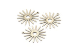 Silver Sun Charm, 10 Antique Silver Plated Brass Sun Charms With 1 Loop (27x0.80mm) M01643