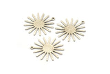 Silver Sun Charm, 10 Antique Silver Plated Brass Sun Charms With 1 Loop (27x0.80mm) A1727 M01676