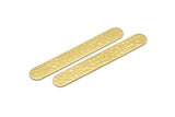 Brass Oval Blank, 6 Hammered Raw Brass Stamping Blanks, Oval Bar Shape (50x7x0.80mm) M03313