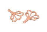 Copper Leaf Blank, 8 Raw Copper Flower Blanks, Findings (25x21x0.80mm) M03286