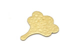 Brass Leaf Blank, 8 Hammered Raw Brass Leaf Blanks, Flower Blanks (25x21x0.80mm) M03317