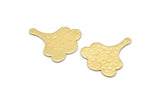 Brass Leaf Blank, 8 Hammered Raw Brass Leaf Blanks, Flower Blanks (25x21x0.80mm) M03317