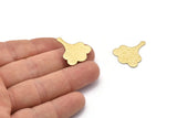 Brass Leaf Blank, 8 Hammered Raw Brass Leaf Blanks, Flower Blanks (25x21x0.80mm) M03317