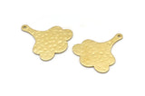 Brass Leaf Charm, 8 Hammered Raw Brass Leaf Charms With 1 Hole, Flower Charms (25x21x0.80mm) M03318