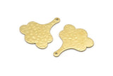 Brass Leaf Charm, 8 Hammered Raw Brass Leaf Charms With 1 Hole, Flower Charms (25x21x0.80mm) M03318