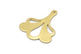 Brass Leaf Charm, 8 Raw Brass Flower Charms With 1 Hole, Findings (25x21x0.80mm) M03269