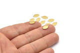 Brass Leaf Blank, 50 Tiny Raw Brass Leaf Blanks (10x6x0.80mm) M03330