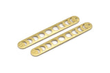 Brass Oval Charm, 6 Hammered Raw Brass Moon Phases Blanks, Brass Necklace Bar Charms With 1 Hole, Long Bar Pendants (50x7x0.80mm) M03320
