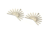 Silver Sun Charm, 4 Textured Antique Silver Plated Brass Sun Charms With 1 Loop (22x30x0.80mm) M02269