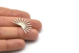 Silver Sun Charm, 6 Antique Silver Plated Brass Sun Charms With 1 Loop (22x30x0.80mm) M02268