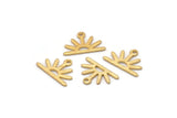 Gold Sun Charm, 10 Textured Gold Plated Brass Sun Charms With 1 Loop (10x15x0.80mm) M02411