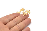 Gold Sun Charm, 10 Textured Gold Plated Brass Sun Charms With 1 Loop (10x15x0.80mm) M02411