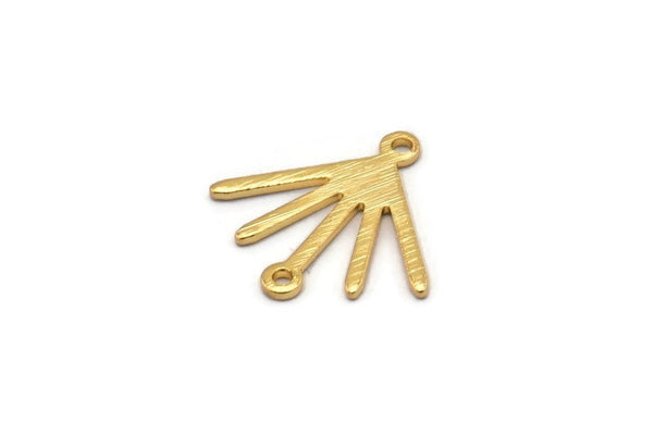 Gold Sun Charm, 8 Textured Gold Plated Brass Sun Charms With 2 Loops (18x17x0.80mm) M02427