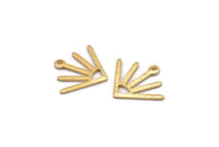 Gold Sun Charm, 8 Textured Gold Plated Brass Sun Charms With 1 Loop (18x15x0.80mm) M02426