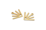 Gold Sun Charm, 8 Textured Gold Plated Brass Sun Charms With 1 Loop (18x15x0.80mm) M02426