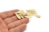 Brass Leaf Charm, 12 Raw Brass Textured Leaf Charm Earrings With 1 Hole, Findings (46x26x0.60mm) D846