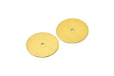 Round Brass Connector, 30 Raw Brass Round Discs, Middle Hole Connectors, Bead Caps, Findings (16mm) Brs 66 A0445