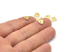 Brass Diamond Charm, 50 Tiny Raw Brass Diamond Charms With 1 Hole (8x0.80mm) M03316