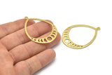 Brass Drop Earring, 4 Raw Brass Textured Moon Phases Drop Earrings With 1 Loop, Charms, Pendants, Findings (47x35x1mm) V130