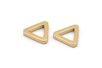 Triangle Charm - 8  Gold Plated Brass Triangle Charms (13x2mm) D0020 Q0081