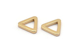 Triangle Charm - 8  Gold Plated Brass Triangle Charms (13x2mm) D0020 Q0081