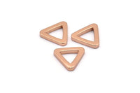 Triangle Charm - 8 Rose Gold Plated Brass Triangle Charms (13x2mm) D0020 Q0081