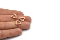 Triangle Charm - 8 Rose Gold Plated Brass Triangle Charms (13x2mm) D0020 Q0081