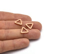 Triangle Charm - 8 Rose Gold Plated Brass Triangle Charms (13x2mm) D0020 Q0081